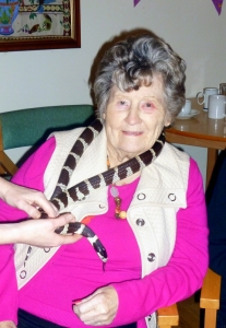 Yvonne the snake charmer!